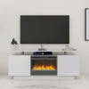 Living Room Furniture Modern White Electric Fireplace TV Stand with Insert Fireplace;  can work with or without heat