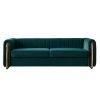 Contemporary Velvet Sofa Couch 84.25''W for Living Room, Green