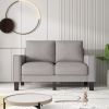 Modern Living Room Furniture Loveseat in Light Grey Fabric