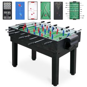 2x4ft 10-in-1 Combo Game Table Set w/ Hockey, Foosball, Pool, Shuffleboard, Ping Pong