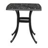 Outdoorr Cast Aluminum Square Table, End Table Side Table for Paio Backyard Pool, Cast Aluminum Cocktail Table, Outdoor Bar Table, Black