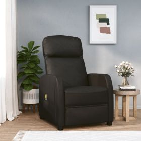 Massage Reclining Chair Black Faux Leather