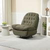 360¬∞ Swivel Recliner Adjustable Chair Chenille Glider Swivel Reclining Sofa Chair with Black Metal Round Base - Green