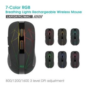 Rii RM200 Wireless Mouse,2.4G Wireless Mouse 5 Buttons Rechargeable Mobile Optical Mouse with USB Nano Receiver,3 Adjustable DPI Levels