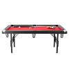 VEVOR Billiards Table, 6.3 ft Pool Table, Portable Foldable Space-Saving Table, Billiard Table Set Includes Balls, Cues, Chalks and Brush