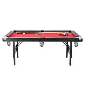 VEVOR Billiards Table, 6.3 ft Pool Table, Portable Foldable Space-Saving Table, Billiard Table Set Includes Balls, Cues, Chalks and Brush