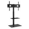 VEVOR TV Stand Mount, Swivel Tall TV Stand for 32 to 65 inch TVs, Height Adjustable Portable Floor TV Stand with Tempered Glass Base for Bedroom