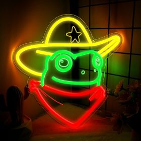 1pc Cowboy Frog LED  Neon Light Sign - Bright & Vibrant On/Off Switch - Energy-Saving, Durable Design - Ideal for Business Bars, Pubs