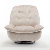 Ivory recliner, reclining lazy chair, mobile phone holder, large and comfortable reading chair, swivel gliding rocking chair, gold-stamped velvet