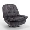 Black recliner, reclining lazy chair, mobile phone holder, large and comfortable reading chair, swivel gliding rocking chair, gold-stamped velvet