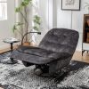 Black recliner, reclining lazy chair, mobile phone holder, large and comfortable reading chair, swivel gliding rocking chair, gold-stamped velvet