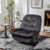 Black recliner, reclining lazy chair, mobile phone holder, large and comfortable reading chair, swivel gliding rocking chair, gold-stamped velvet