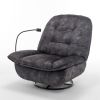 Black recliner, reclining lazy chair, mobile phone holder, large and comfortable reading chair, swivel gliding rocking chair, gold-stamped velvet