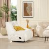 Rearden 35.5" Swivel Glider Manual Recliner Gaming Lounge Chair, Pearl White Short Faux Fur