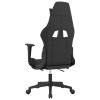 Gaming Chair with Footrest Black and Blue Fabric