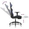 Gaming Chair with Footrest Black and Blue Fabric