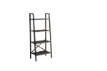 Leon 5 Tier Modern Ladder Bookshelf Organizers, Metal Frame Bookshelf for Small Spaces in Your Living Rooms, Office Furniture Bookcase, Grey