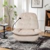 Ivory recliner, reclining lazy chair, mobile phone holder, large and comfortable reading chair, swivel gliding rocking chair, gold-stamped velvet