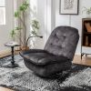 Black recliner, reclining lazy chair, mobile phone holder, large and comfortable reading chair, swivel gliding rocking chair, gold-stamped velvet