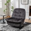 Black recliner, reclining lazy chair, mobile phone holder, large and comfortable reading chair, swivel gliding rocking chair, gold-stamped velvet