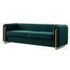 Contemporary Velvet Sofa Couch 84.25''W for Living Room, Green