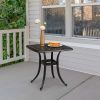 Outdoorr Cast Aluminum Square Table, End Table Side Table for Paio Backyard Pool, Cast Aluminum Cocktail Table, Outdoor Bar Table, Black