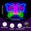 1pc Vibrant Butterfly LED Neon Sign - USB Operated, Colorful Neon Light, Wall Decor, Bar, Home, Club, Coffee Shop, Hotel, Game Room