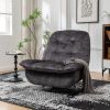 Black recliner, reclining lazy chair, mobile phone holder, large and comfortable reading chair, swivel gliding rocking chair, gold-stamped velvet