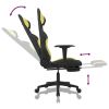 Gaming Chair with Footrest Black and Light Green Fabric