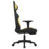 Gaming Chair with Footrest Black and Light Green Fabric