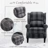 Modern Comfortable Upholstered Leisure Chair Multi-functional Recliner Chair Single Sofa with Footrest, Grey Check