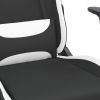 Massage Gaming Chair with Footrest Black and White Fabric