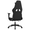 Gaming Chair with Footrest Black and Red Fabric