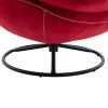 Accent chair TV Chair Living room Chair with Ottoman- DARK RED