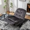 Black recliner, reclining lazy chair, mobile phone holder, large and comfortable reading chair, swivel gliding rocking chair, gold-stamped velvet