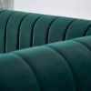 Contemporary Velvet Sofa Couch 84.25''W for Living Room, Green