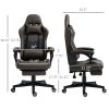 Vinsetto Racing Gaming Chair Diamond PU Leather Office Gamer Chair High Back Swivel Recliner with Footrest, Lumbar Support, Adjustable Height, Brown