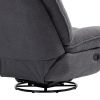 360¬∞ Swivel Recliner Adjustable Chair Chenille Glider Swivel Reclining Sofa Chair with Black Metal Round Base - Gray