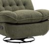 360¬∞ Swivel Recliner Adjustable Chair Chenille Glider Swivel Reclining Sofa Chair with Black Metal Round Base - Green