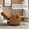 Manual Recliner Chair with Rocker and Swivel in Fabric for Living Room, Beige