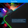 Large LED Gaming Mouse Pad RGB Computer Keyboard Mouse Mat w/ 10 Light Modes Non-Slip Rubber Base