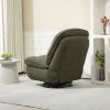 360¬∞ Swivel Recliner Adjustable Chair Chenille Glider Swivel Reclining Sofa Chair with Black Metal Round Base - Green