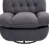 360¬∞ Swivel Recliner Adjustable Chair Chenille Glider Swivel Reclining Sofa Chair with Black Metal Round Base - Gray