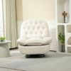 360¬∞ Swivel Recliner Adjustable Chair Chenille Glider Swivel Reclining Sofa Chair with Black Metal Round Base - Beige