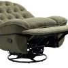 360¬∞ Swivel Recliner Adjustable Chair Chenille Glider Swivel Reclining Sofa Chair with Black Metal Round Base - Green