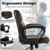 Adjustable Leather Executive Office Chair Computer Desk Chair with Armrest