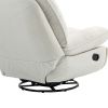 360¬∞ Swivel Recliner Adjustable Chair Chenille Glider Swivel Reclining Sofa Chair with Black Metal Round Base - Beige