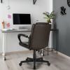 Adjustable Leather Executive Office Chair Computer Desk Chair with Armrest