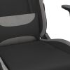 Gaming Chair with Footrest Black and Light Gray Fabric