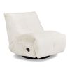 Rearden 35.5" Swivel Glider Manual Recliner Gaming Lounge Chair, Pearl White Short Faux Fur